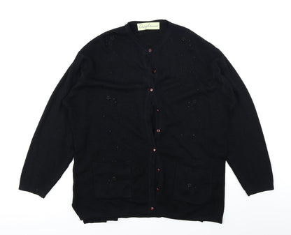Daisy Leisure Womens Black   Cardigan Jumper Size L