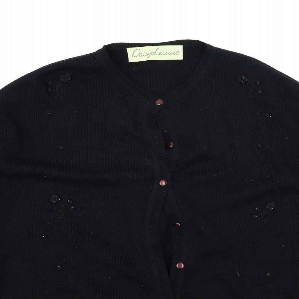Daisy Leisure Womens Black   Cardigan Jumper Size L