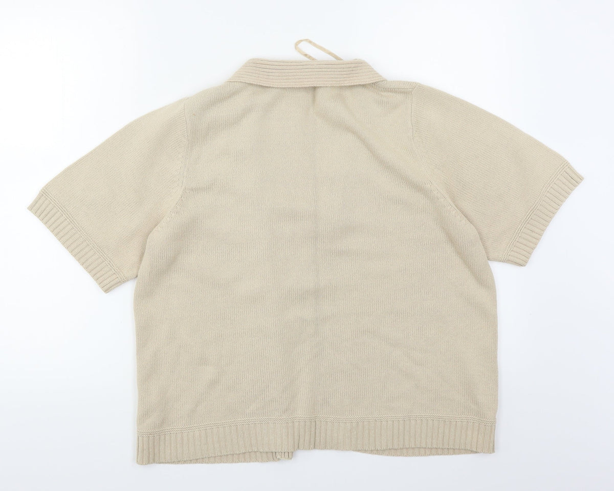 Authentic Womens Beige   Cardigan Jumper Size 18