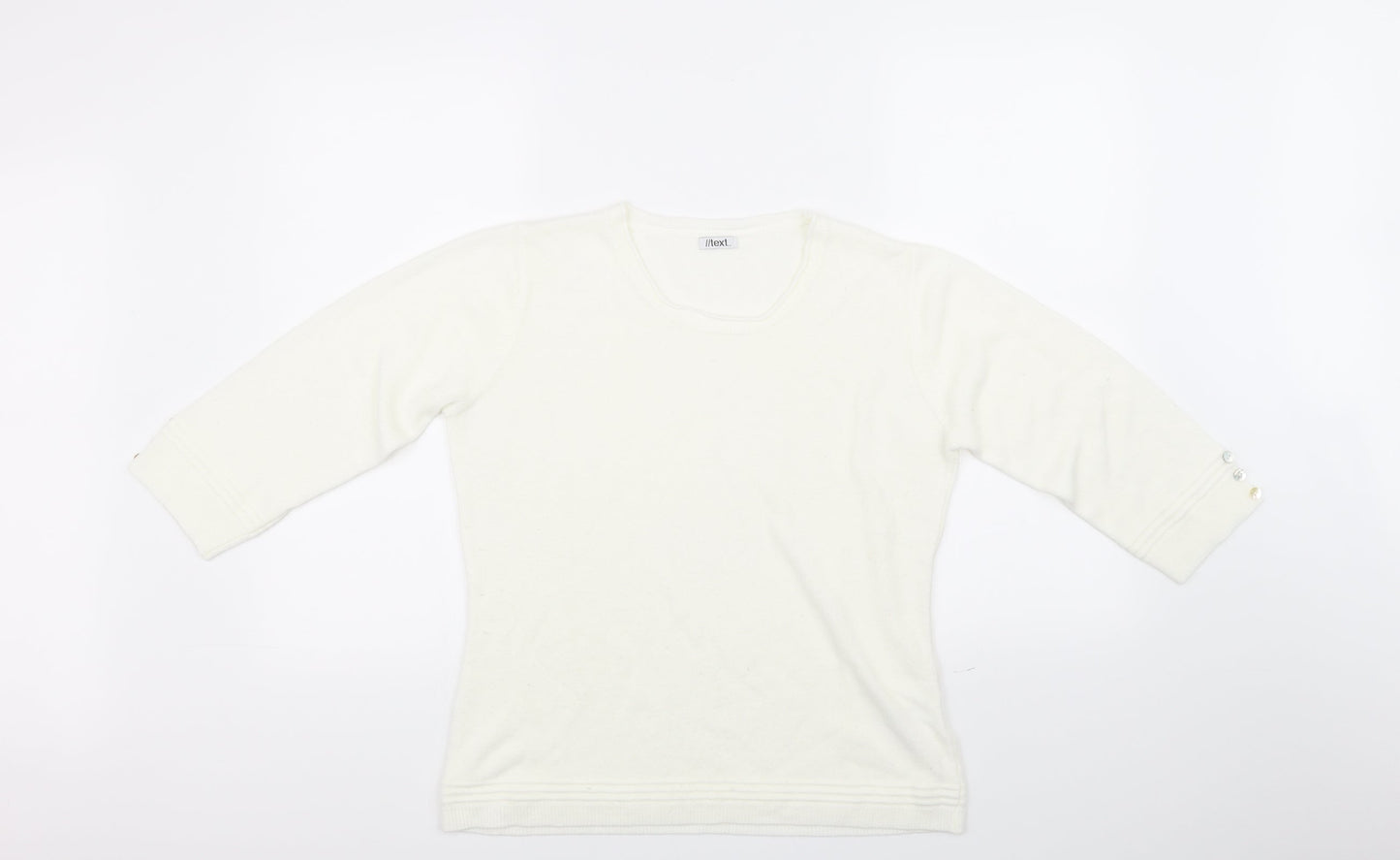 TEXT Womens White   Pullover Jumper Size 10