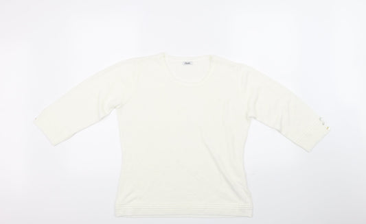 TEXT Womens White   Pullover Jumper Size 10