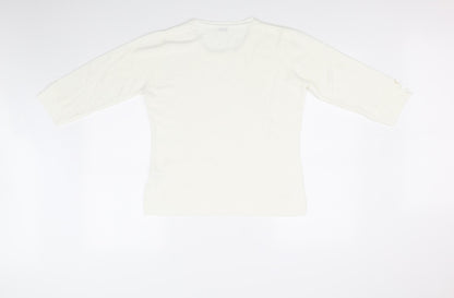 TEXT Womens White   Pullover Jumper Size 10