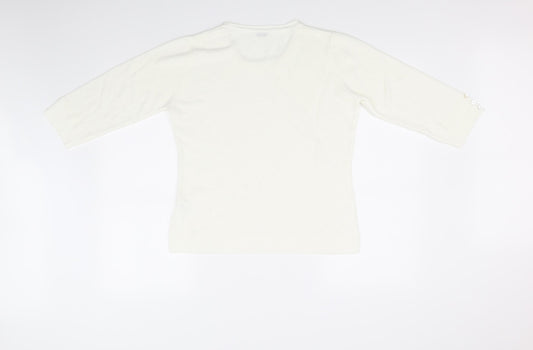 TEXT Womens White   Pullover Jumper Size 10