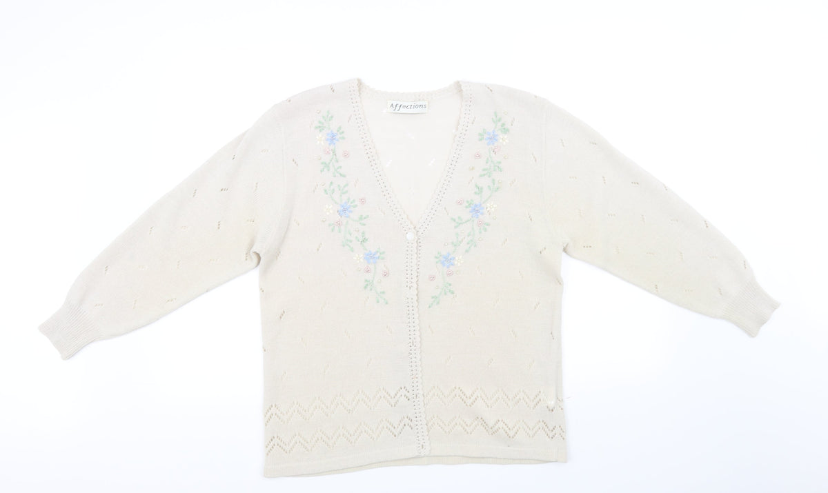 Affections Womens Beige   Cardigan Jumper Size L