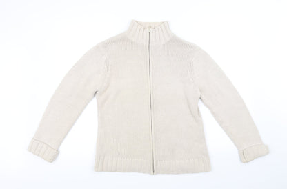 Essentials Womens Beige   Full Zip Jumper Size 14