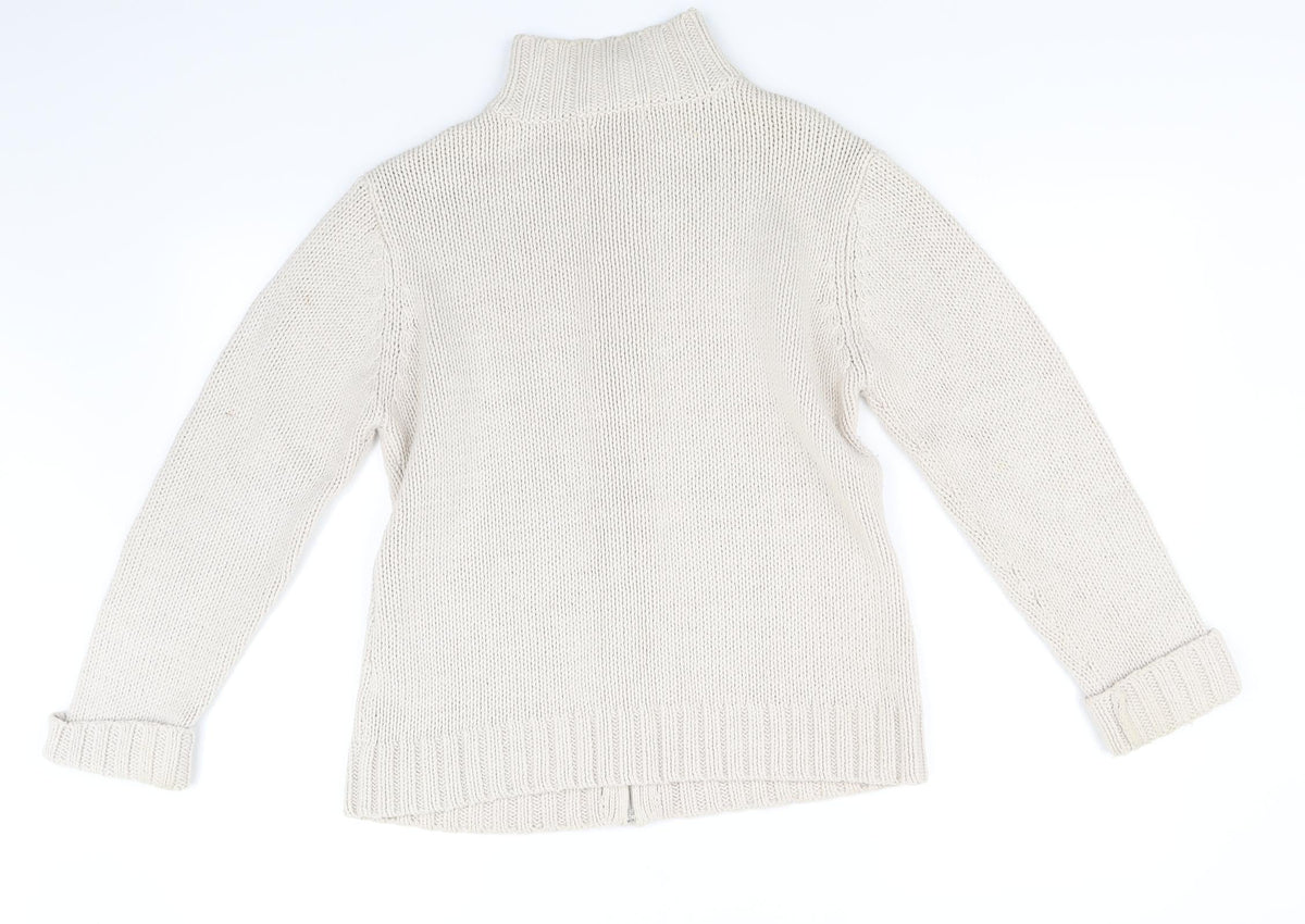 Essentials Womens Beige   Full Zip Jumper Size 14