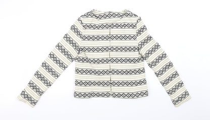 tu  Womens Yellow Geometric  Jacket Coat Size 10