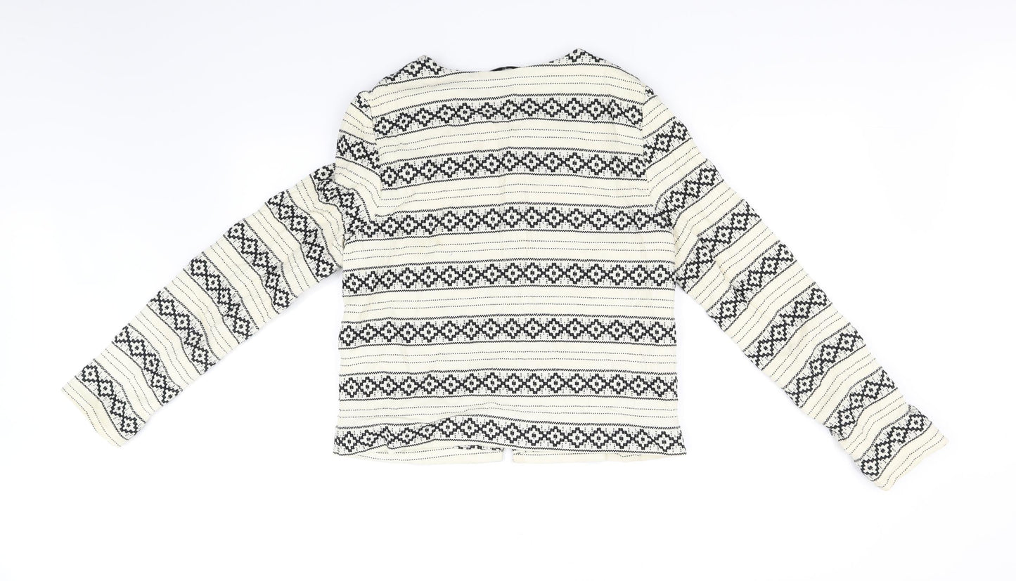 tu  Womens Yellow Geometric  Jacket Coat Size 10