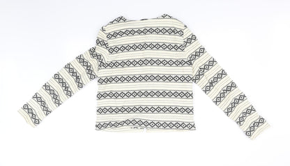 tu  Womens Yellow Geometric  Jacket Coat Size 10