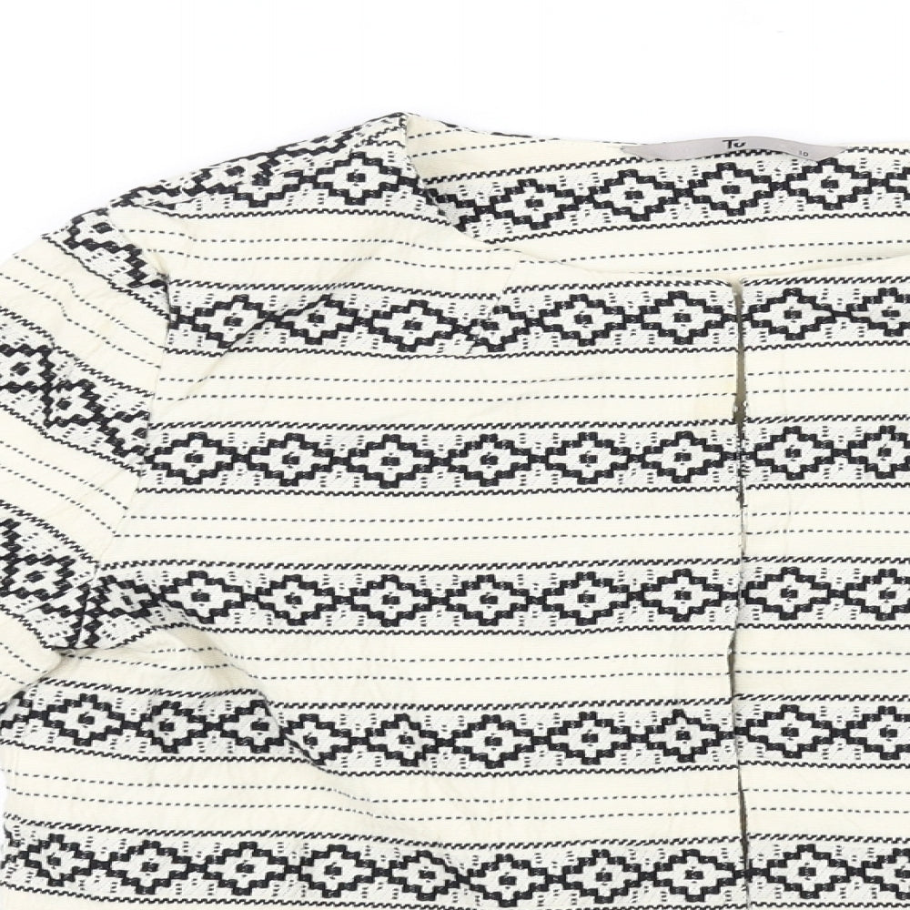 tu  Womens Yellow Geometric  Jacket Coat Size 10