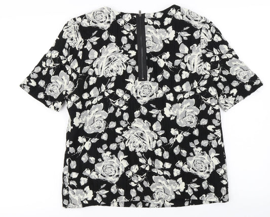 Phase Eight  Womens Black Floral  Basic Blouse Size 10