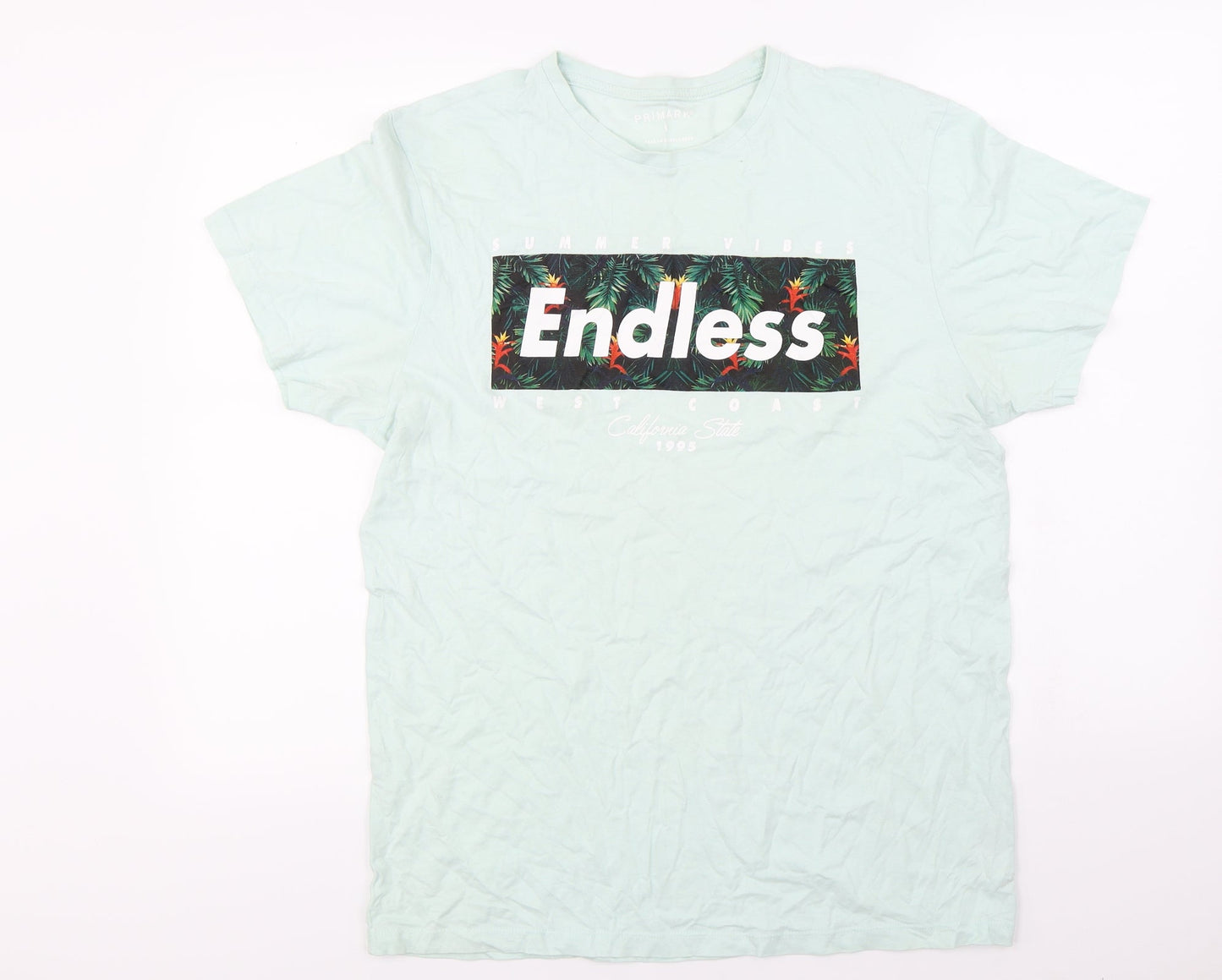 Primark  Mens Blue    T-Shirt Size L