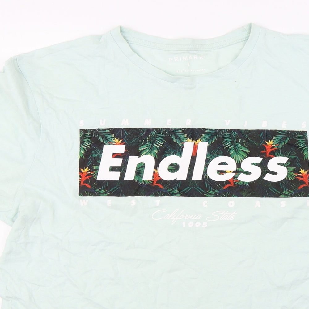 Primark  Mens Blue    T-Shirt Size L