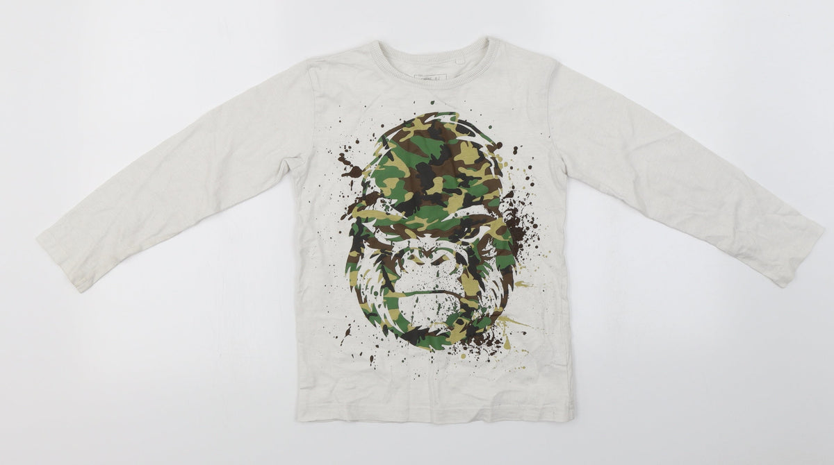 Next Boys White   Basic T-Shirt Size 7 Years