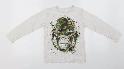 Next Boys White   Basic T-Shirt Size 7 Years