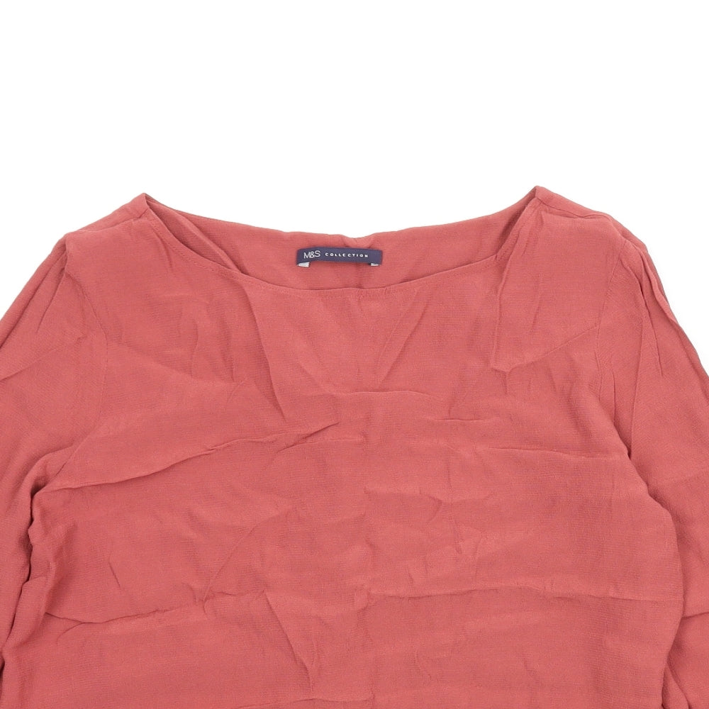 Womens UK Size 12 M&S Red Basic Blouse