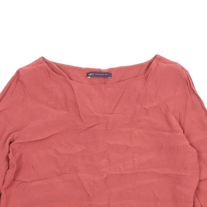Womens UK Size 12 M&S Red Basic Blouse