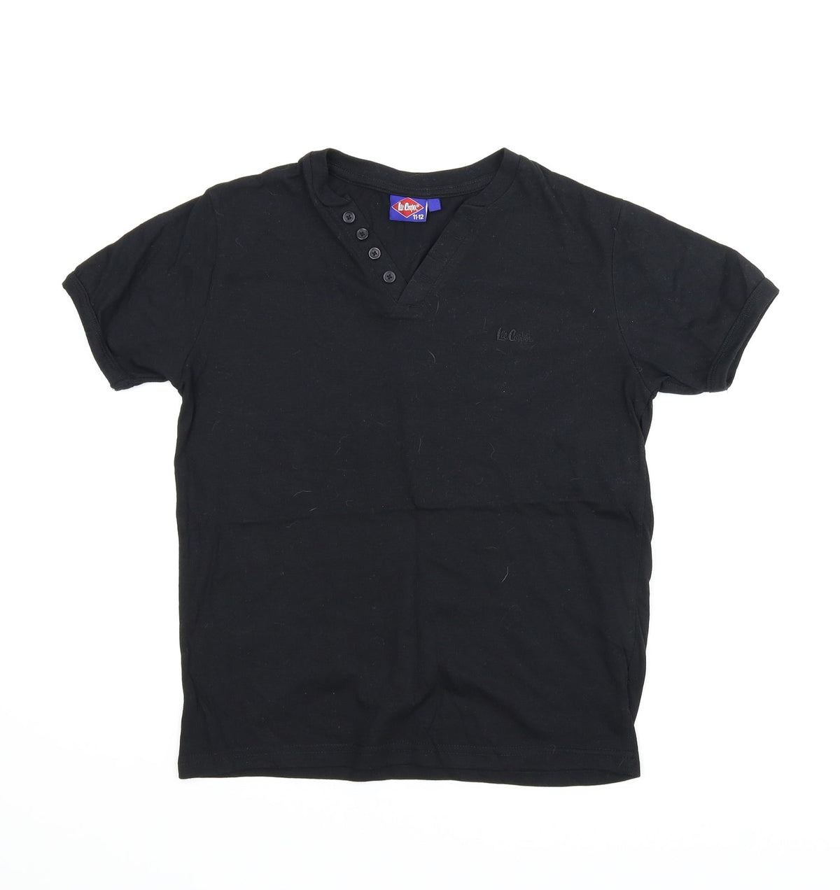 Lee Cooper Boys Black   Basic T-Shirt Size 11-12 Years