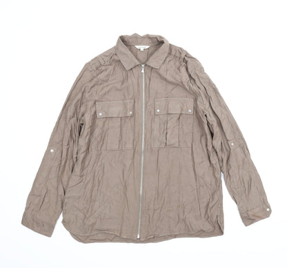 Womens UK Size 12 River Island Brown Basic Blouse