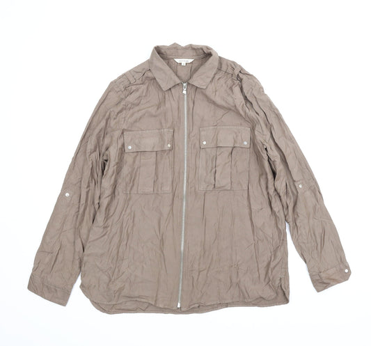 Womens UK Size 12 River Island Brown Basic Blouse