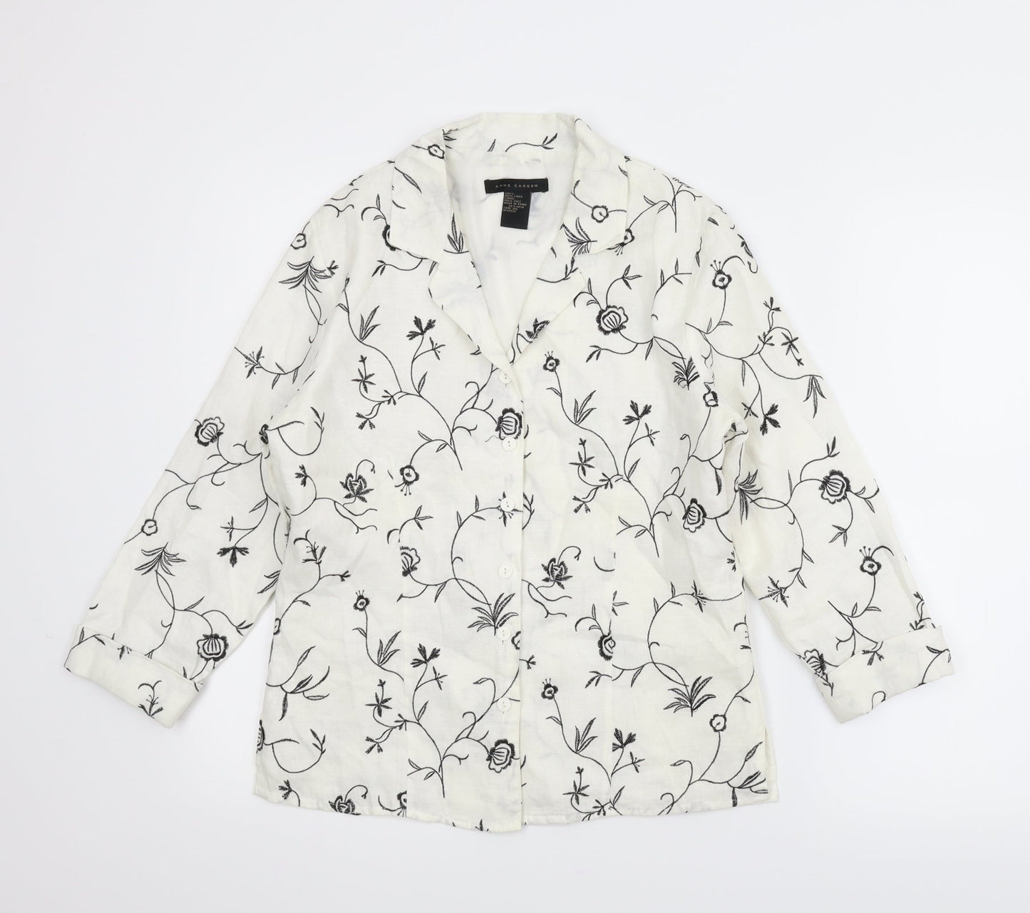 Womens UK Size M Anne Carson White Basic Blouse