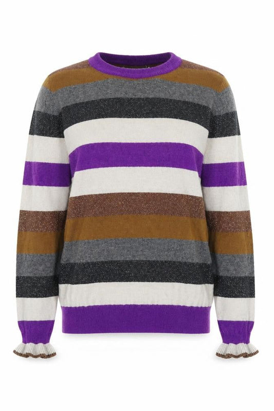 B. Young Womens Multicoloured Striped  Pullover Jumper Size L
