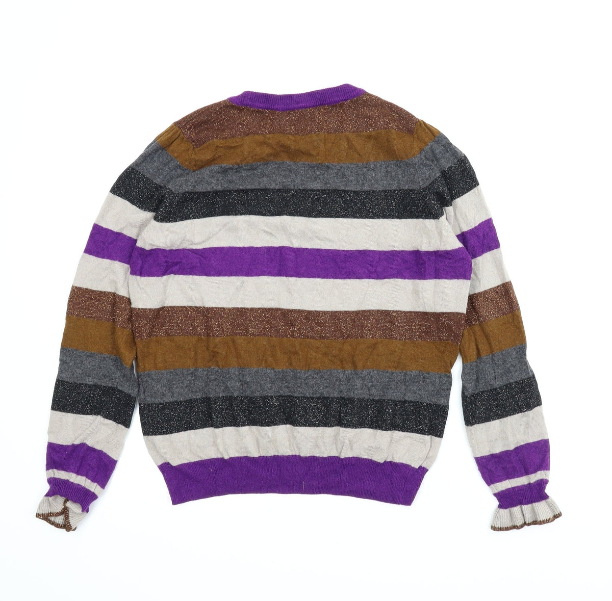 B. Young Womens Multicoloured Striped  Pullover Jumper Size L