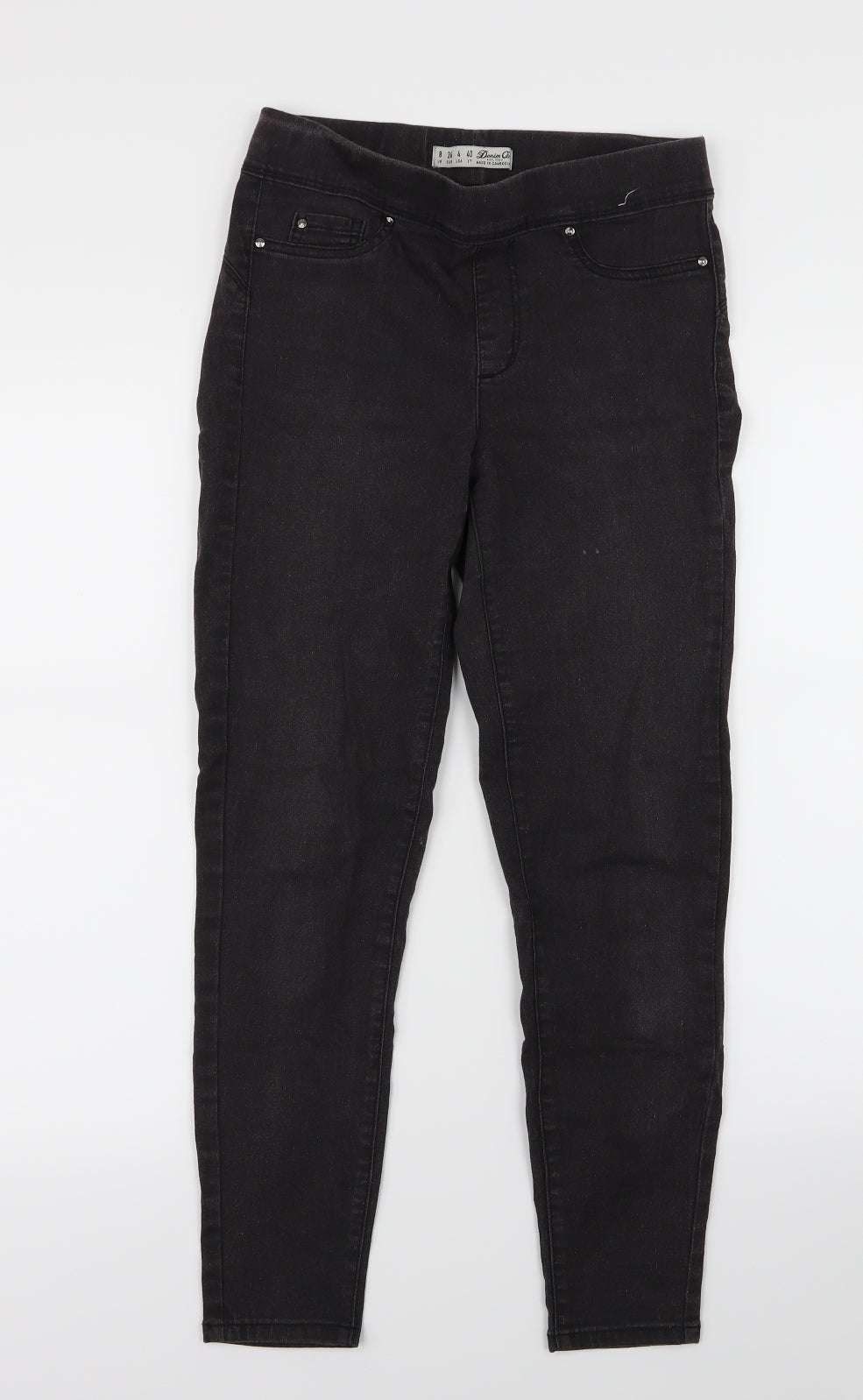 Denim Co. Womens Black  Denim Jegging Jeans Size 8 L25 in