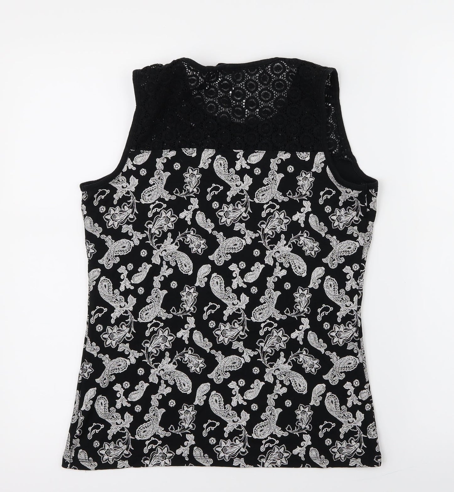 Tu  Womens Black Geometric  Basic Blouse Size 12