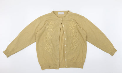 Compliments Womens Beige  Knit Cardigan Jumper Size L