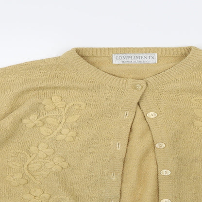 Compliments Womens Beige  Knit Cardigan Jumper Size L