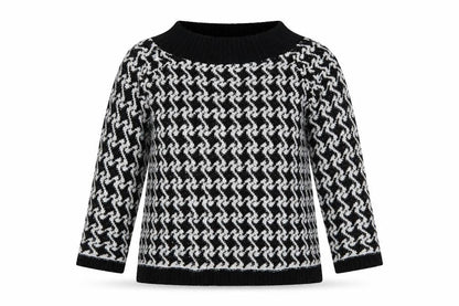 M&Co Womens Black Geometric Knit Pullover Jumper Size XS