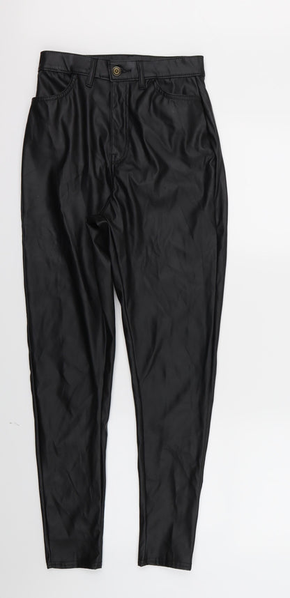 Womens UK Size 8 PRETTYLITTLETHING Regular Fit  Black Trousers