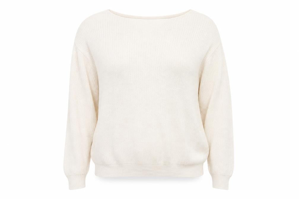 New Look Womens Beige   Henley Jumper Size L  - v neck drop on back