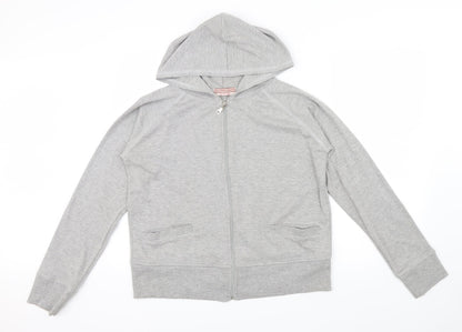 Vivid Womens Grey   Full Zip Hoodie Size 16  - front pockets