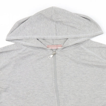 Vivid Womens Grey   Full Zip Hoodie Size 16  - front pockets