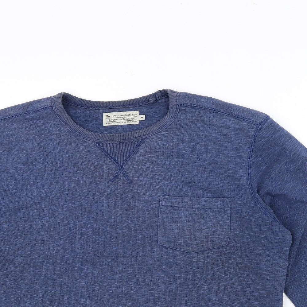 Tu Womens Blue   Pullover Jumper Size M  - pocket on left