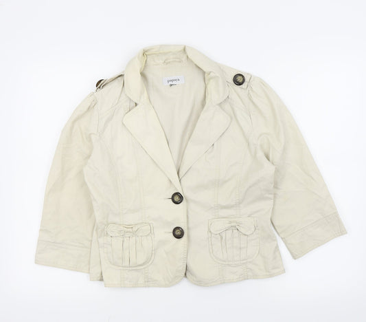 Papaya Womens Beige   Bomber Jacket Coat Size 14