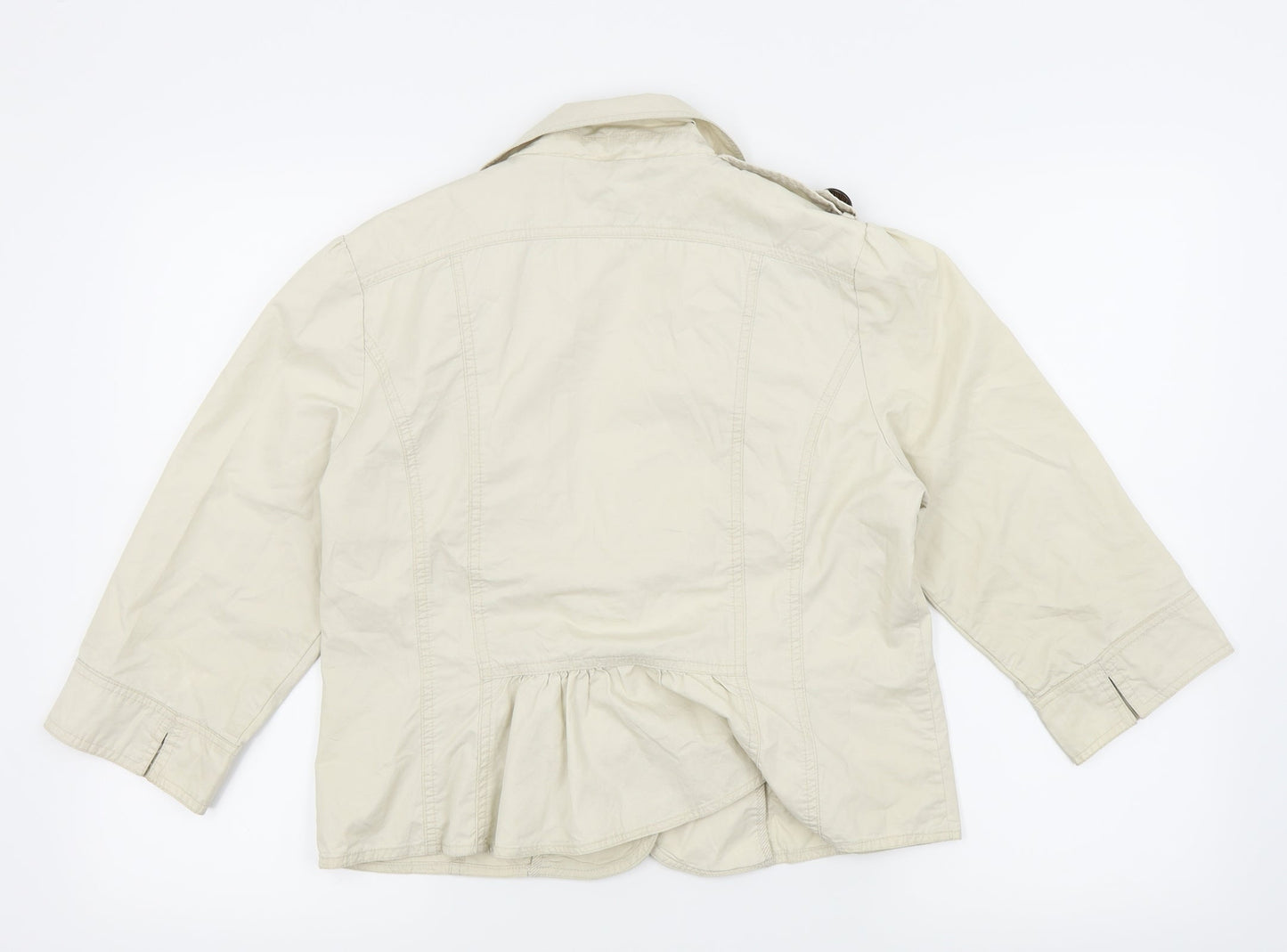 Papaya Womens Beige   Bomber Jacket Coat Size 14