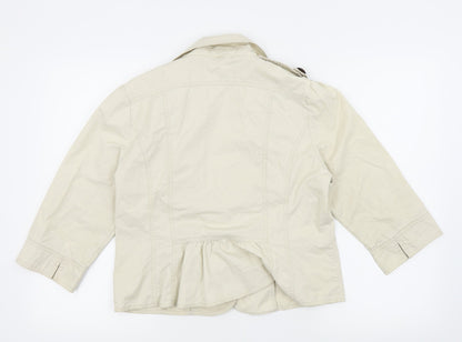 Papaya Womens Beige   Bomber Jacket Coat Size 14