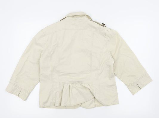 Papaya Womens Beige   Bomber Jacket Coat Size 14