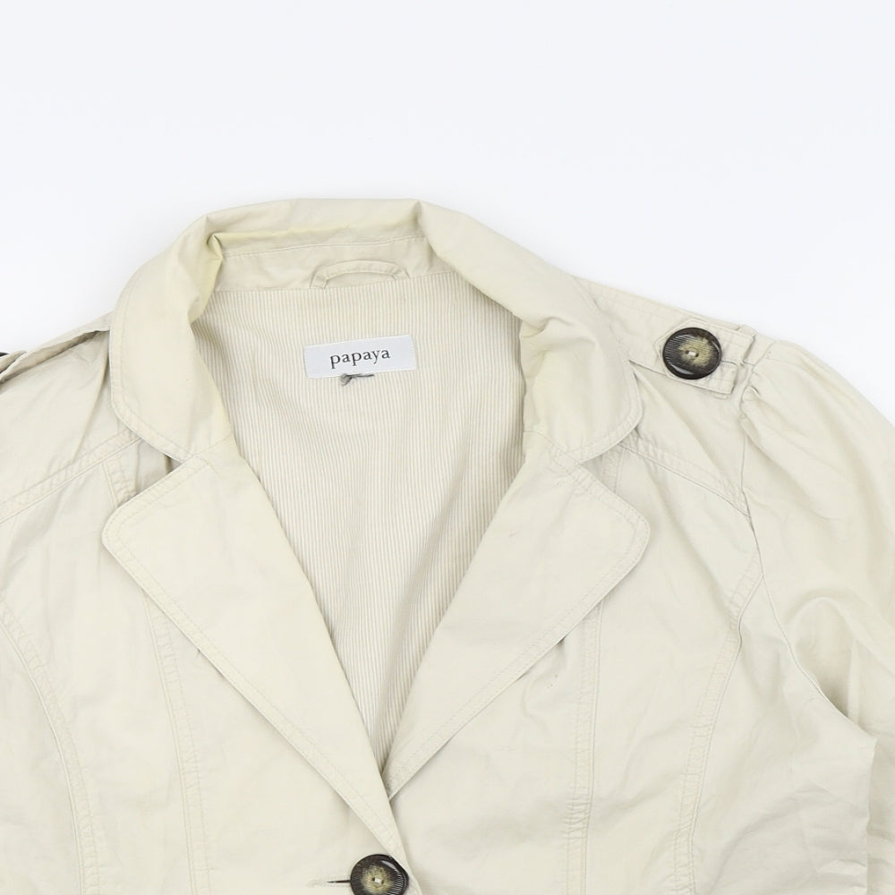 Papaya Womens Beige   Bomber Jacket Coat Size 14