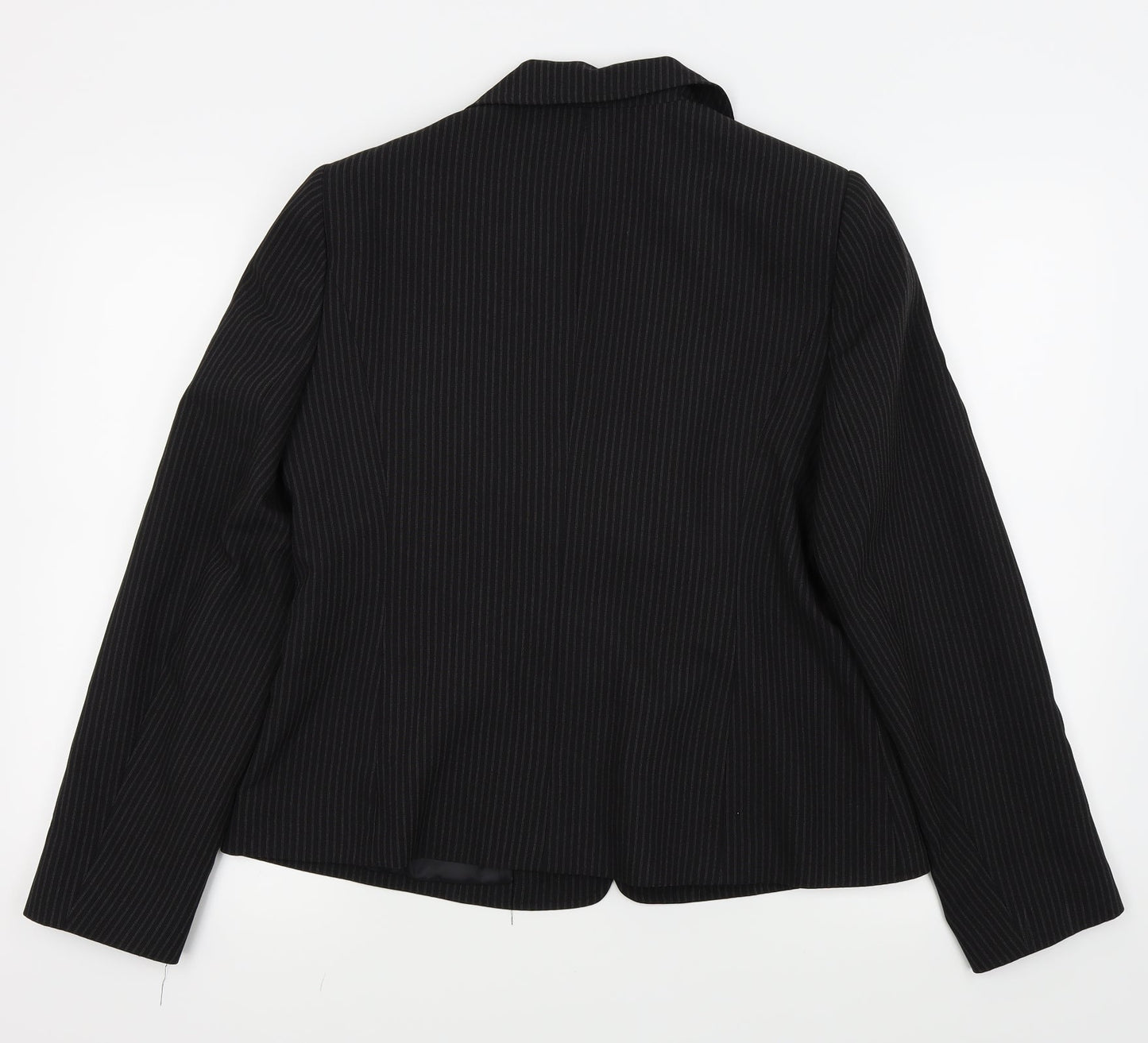 Papaya Womens Black Striped  Jacket Blazer Size 16