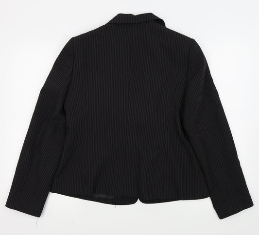 Papaya Womens Black Striped  Jacket Blazer Size 16