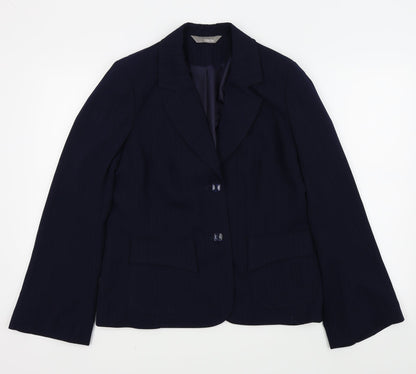 South Womens Blue Striped  Jacket Blazer Size 16