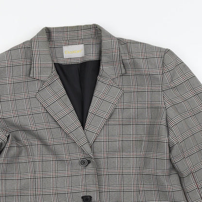 Daxon Womens Grey Check  Jacket Blazer Size 14