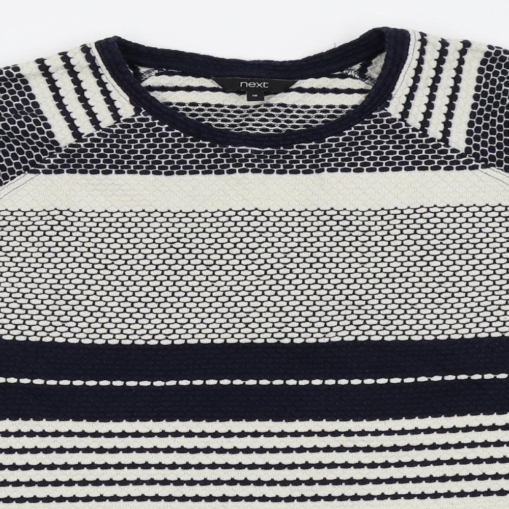 NEXT Womens Blue Houndstooth  Pullover Jumper Size 16