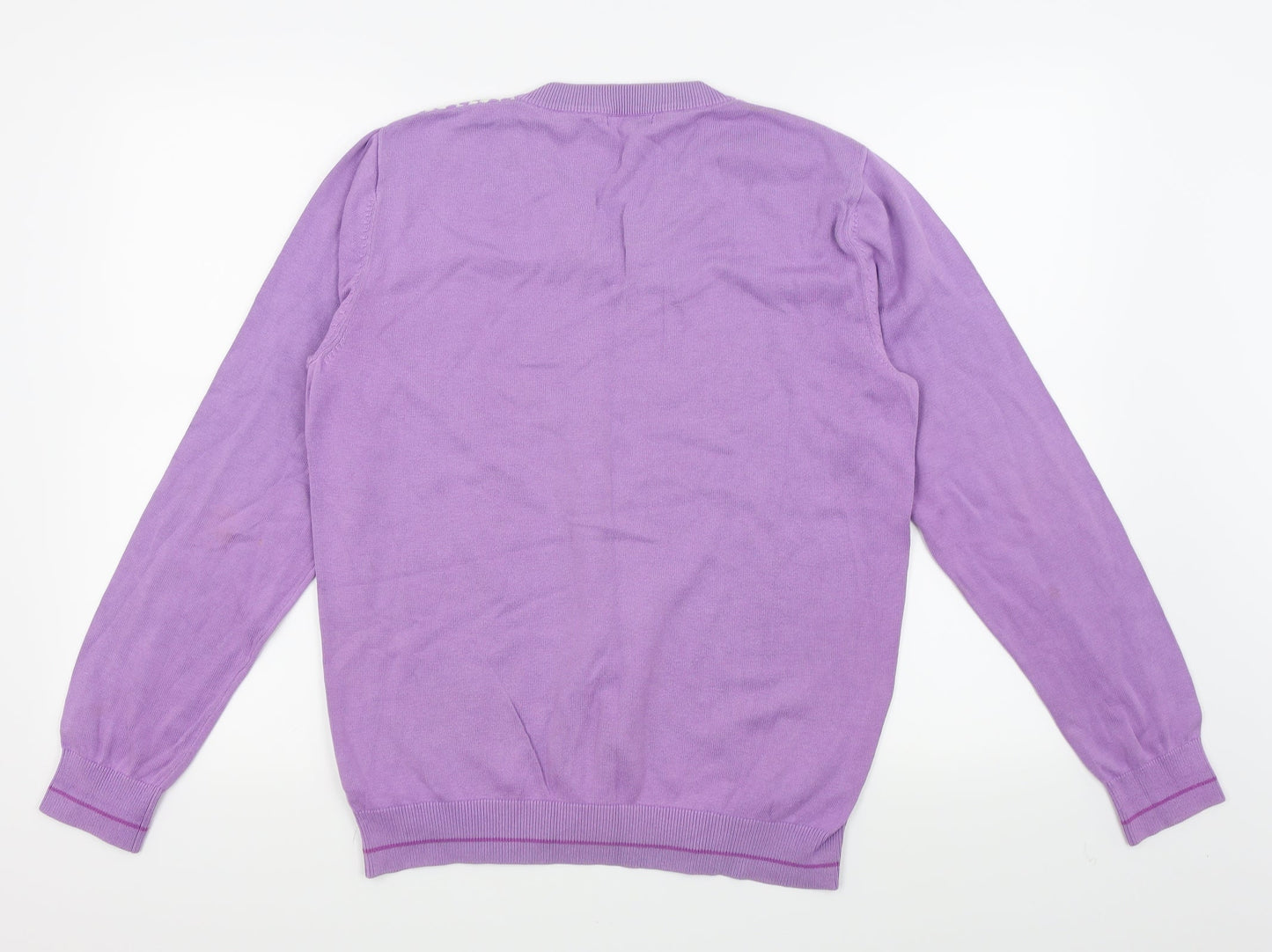 Refectory Mens Purple Check  Pullover Jumper Size M