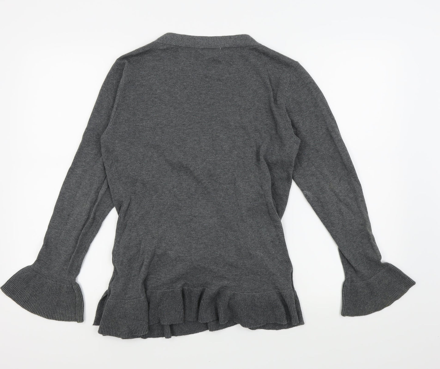 Womens UK Size S JoJo Maman Bébé Grey Wrap T-Shirt