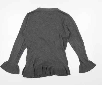 Womens UK Size S JoJo Maman Bébé Grey Wrap T-Shirt